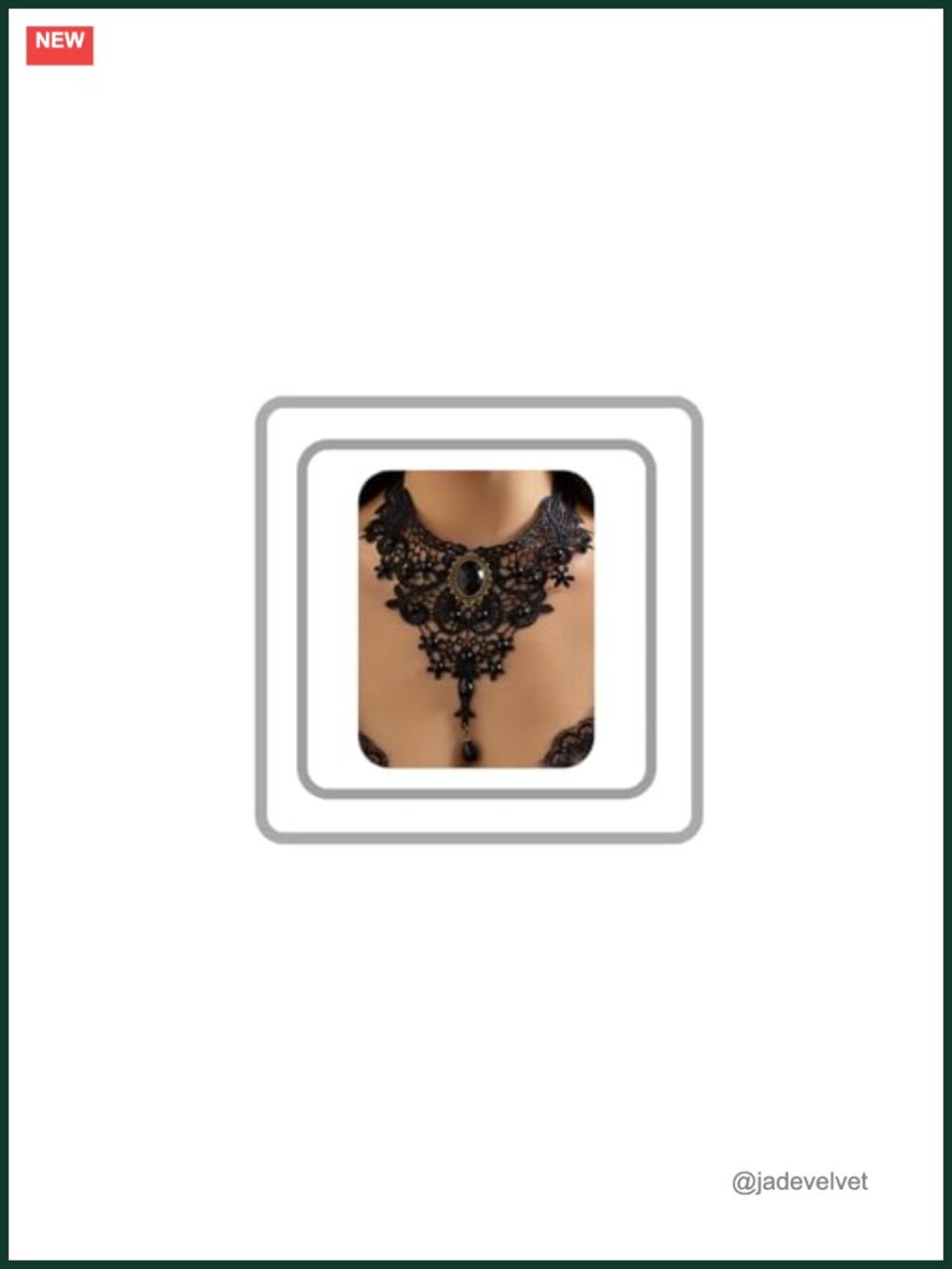 Lace Choker Necklace Gothic Collar Crystal Tassel Vintage Halloween Costume